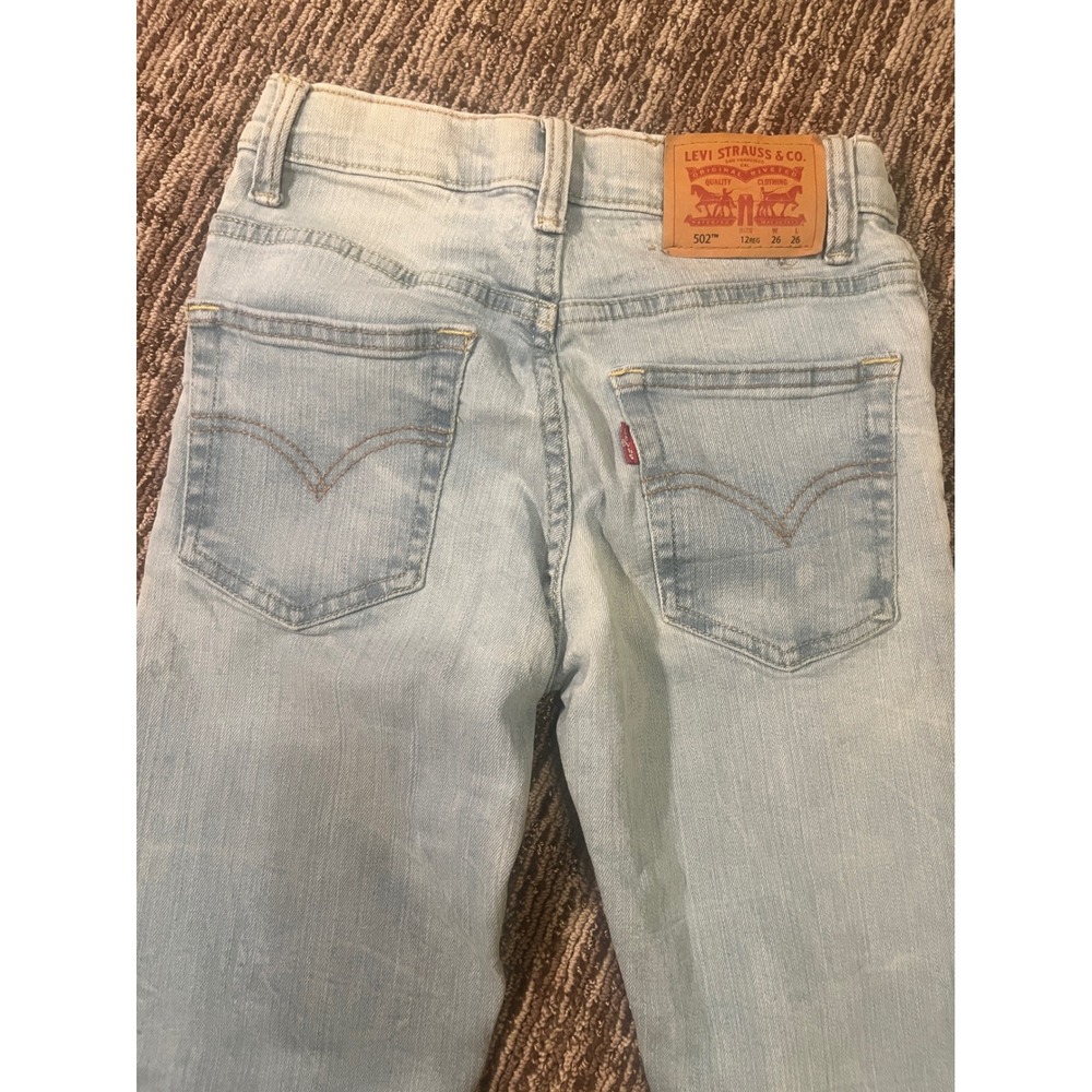 Levis 502 Regular Taper Jeans Light Wash Size 12 Reg 26x26 Denim